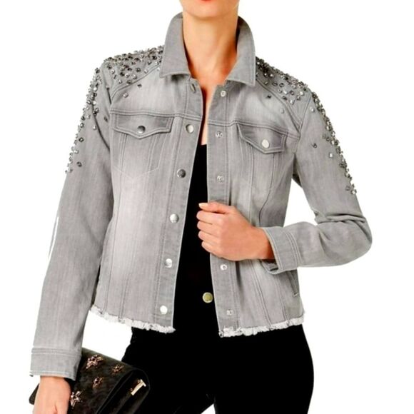 INC International concepts Denim  Jacket, M - Picture 1 of 5
